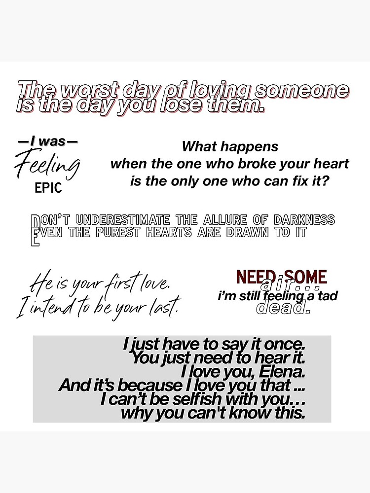 "TVD Quotes 7 Sticker Pack !" Art Print for Sale by mariasaesthetic