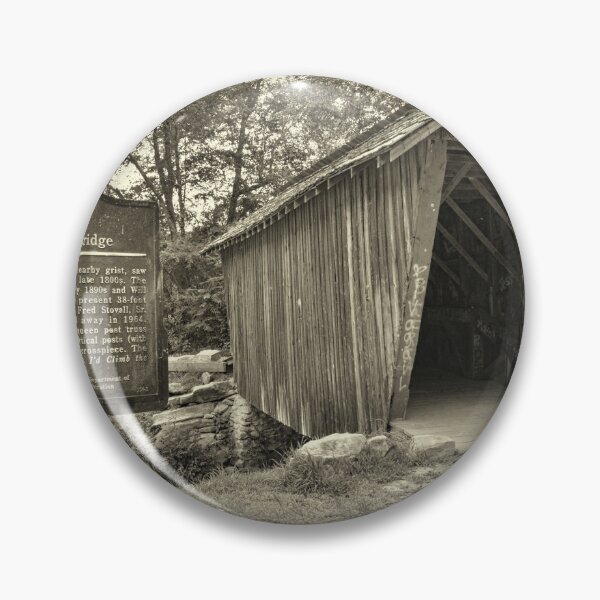 Item preview, Stovall Mill Covered Bridge Black And White designed and sold by LisaWootenPhoto.
