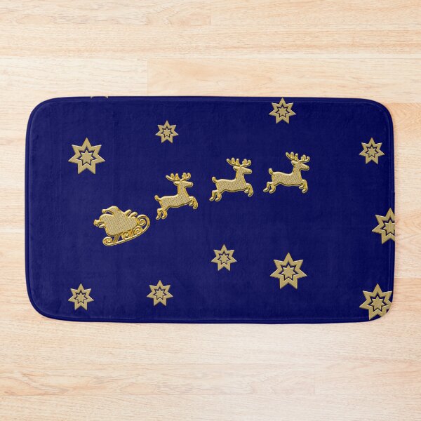 Item preview, Golden Christmas Sledge and Snowflakes Merry Christmas blue designed and sold by oxoxoxo.