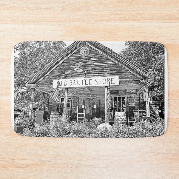 Item preview, Old Glory Waving  At The Old Sautee Store Black And White designed and sold by LisaWootenPhoto.