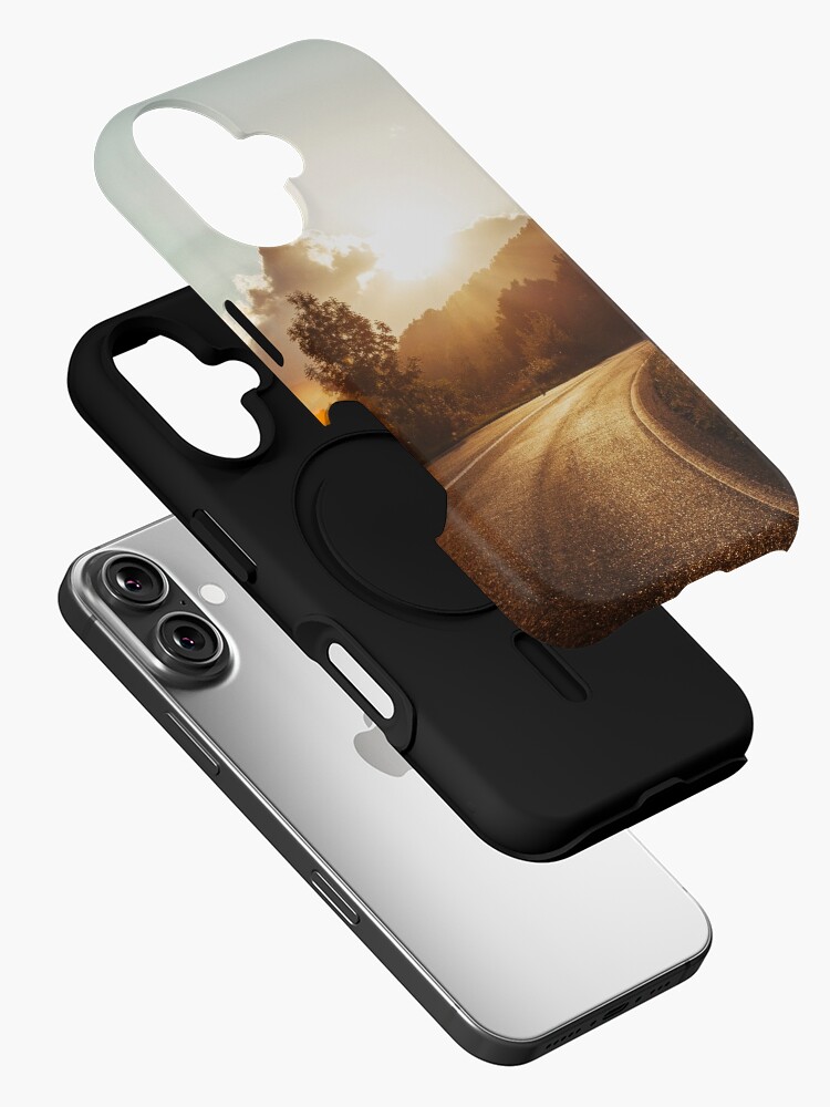 Thumbnail 2 of 4, iPhone Case, Road at sunset designed and sold by salvatoreru.