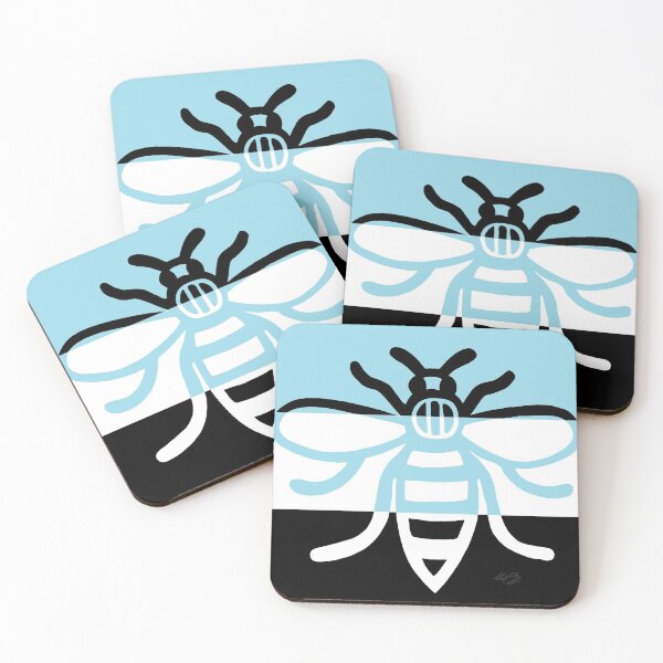 Item preview, Manchester Worker Bee Blue White Black Stripes 1 2020 designed and sold by MarkEdz.