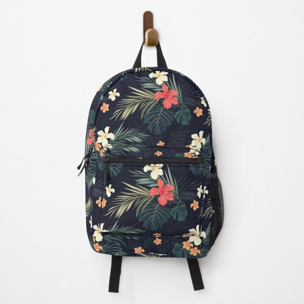Dark tropical flowers Backpack