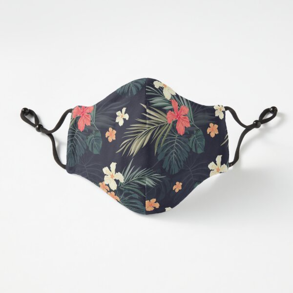 Dark tropical flowers Fitted 3-Layer