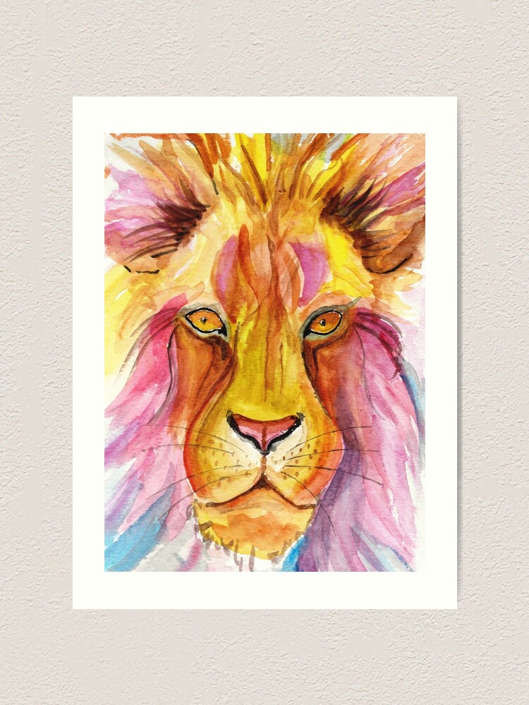 Download Animal And Nature Wall Art Original Artwork Print Abstract Lion Watercolor Painting Watercolor Painting Deshpandefoundationindia Org