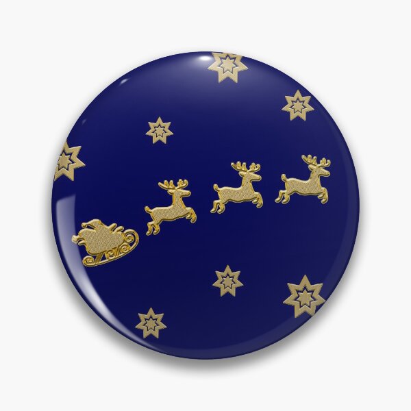 Item preview, Golden Christmas Sledge and Stars Merry Christmas Pattern blue designed and sold by oxoxoxo.