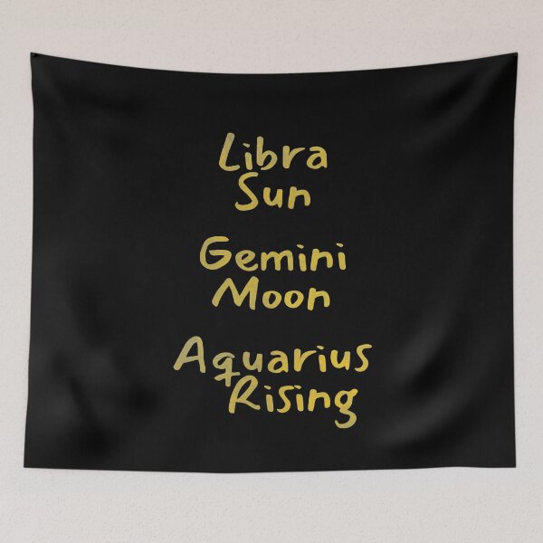 Item preview, Libra Sun Gemini Moon Aquarius Rising Text designed and sold by leomooncreates.
