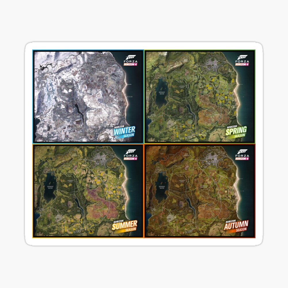 Forza Horizon 4 Map Spring Summer Autumn Winter Poster By Man Os Redbubble