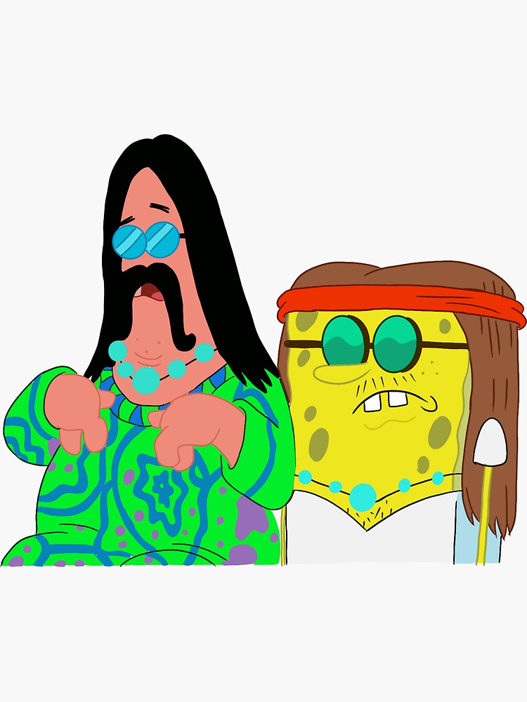 Pegatina Patrick Y Bob Esponja Los Hippies De Saturnbabe Redbubble