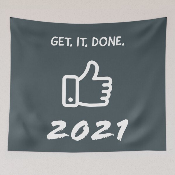 Item preview, Get it done in 2021 affirmation: Thumbs up ilustration - Positive quote 2021 designed and sold by TatianaLG.