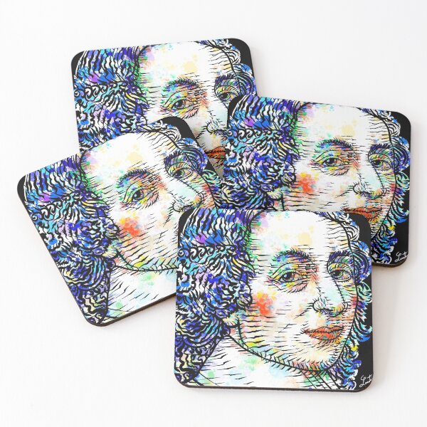 Item preview, BLAISE PASCAL watercolor and ink portrait designed and sold by lautir.