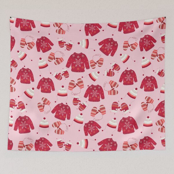 Item preview, Red Winter Sweater, Hats and Mittens Pattern Sweater Weather designed and sold by Orchyd.