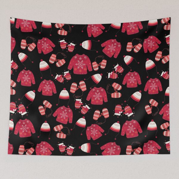 Item preview, Red Winter Sweater, Hats and Mittens Pattern Sweater Weather designed and sold by Orchyd.