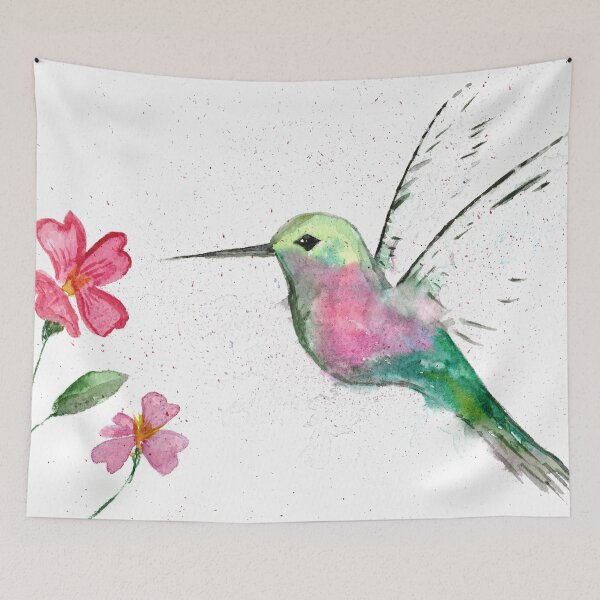 Item preview, Colourful Hummingbird - Abstract Watercolour designed and sold by MashaPavlovna.