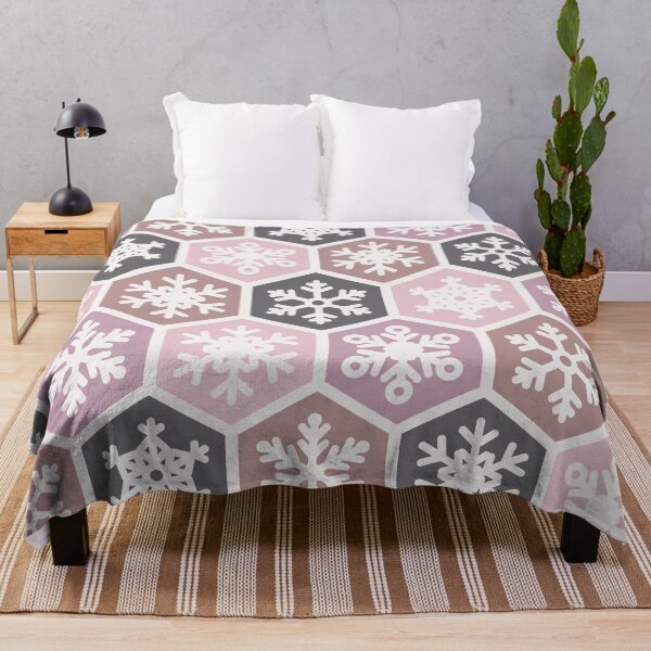 Item preview, Preppy Pink Purple Nordic Honeycomb Christmas Snowflake Pattern designed and sold by IamTrending.