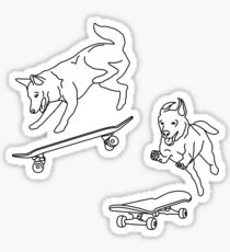 skater dogs Sticker