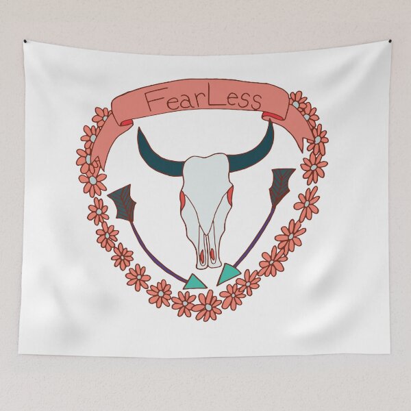 Item preview, Fearless Bull Skull and Daisies Design designed and sold by DeLislesRT.