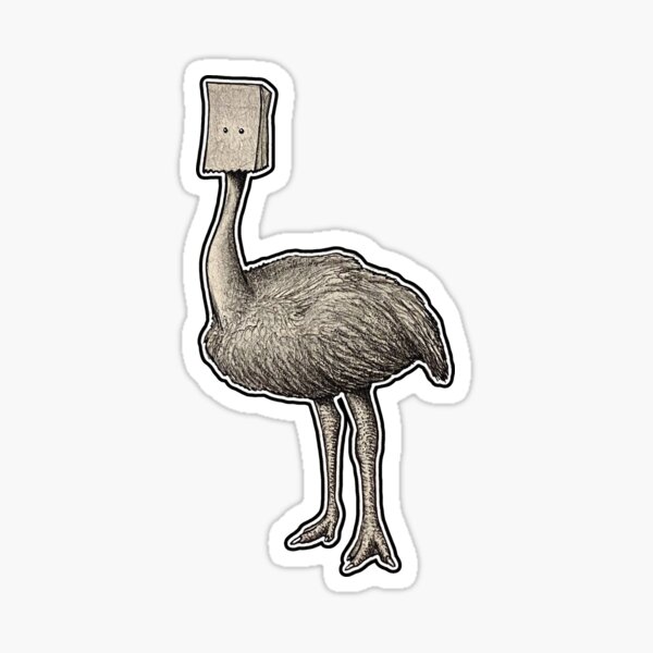 Ostrich Hiding Sticker