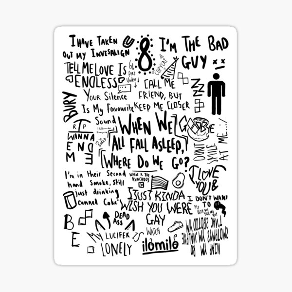 “Billie eilish” Sticker for Sale by Artinc | Redbubble