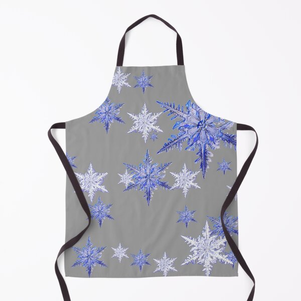 Item preview, WHITE & BLUE CRYSTAL SNOWFLAKES ON GREY WINTER ART designed and sold by sharlesart.