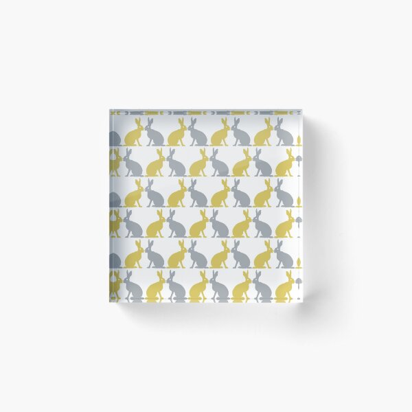 Item preview, Kissing Hares (Mustard & Grey) designed and sold by EmmalemmaLL.
