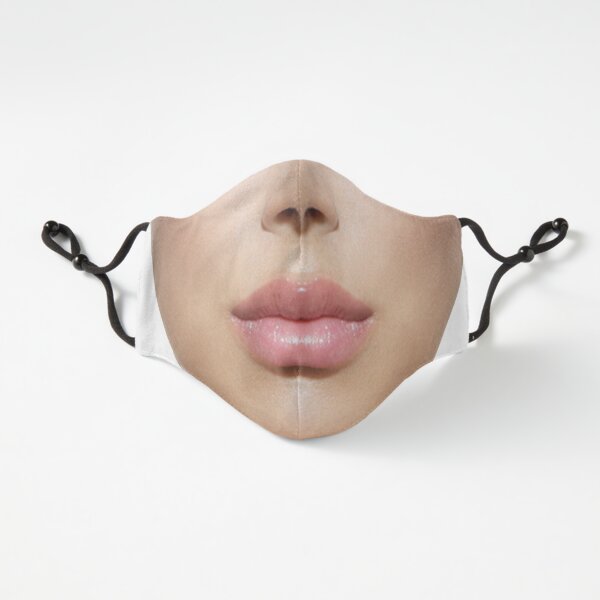 Sexy Face and Lips Cloth Face Mask... Fitted 3-Layer