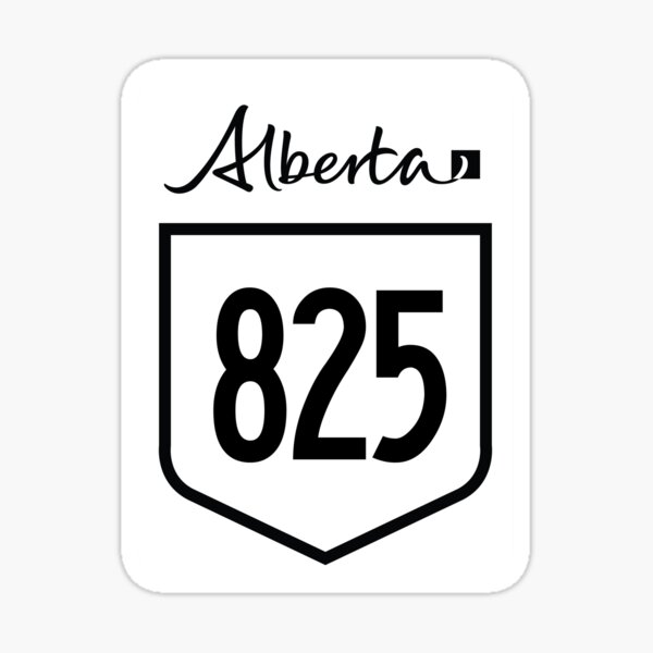 Alberta Provincial Highway 825 (Area Code 825) Sticker