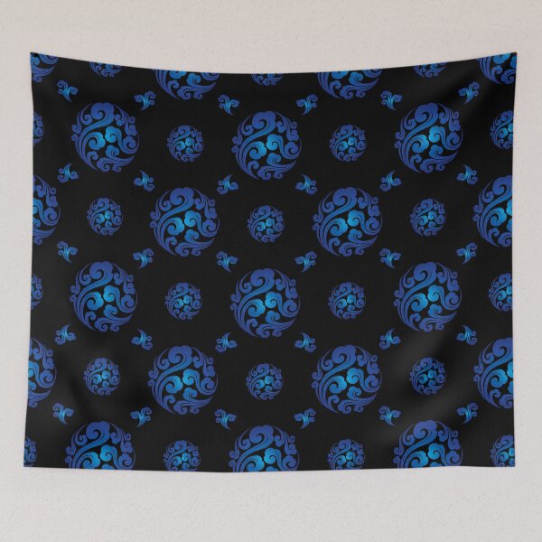 Item preview, Asian Cloud Pattern Chinese Cloud Black and Blue Burst Design designed and sold by Reeks808.
