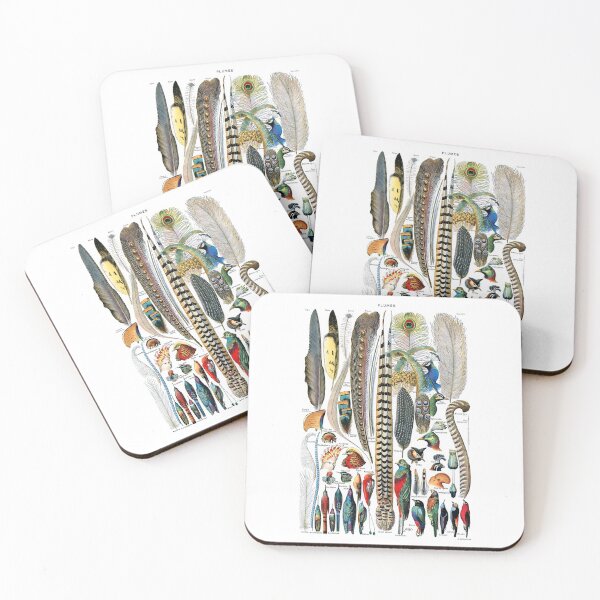 Item preview, Vintage feathers illustration, colorful drawing designed and sold by Magicplants.