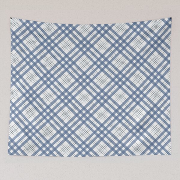 Item preview, blue and white tartan plaid patterned designed and sold by ImagineKaye.