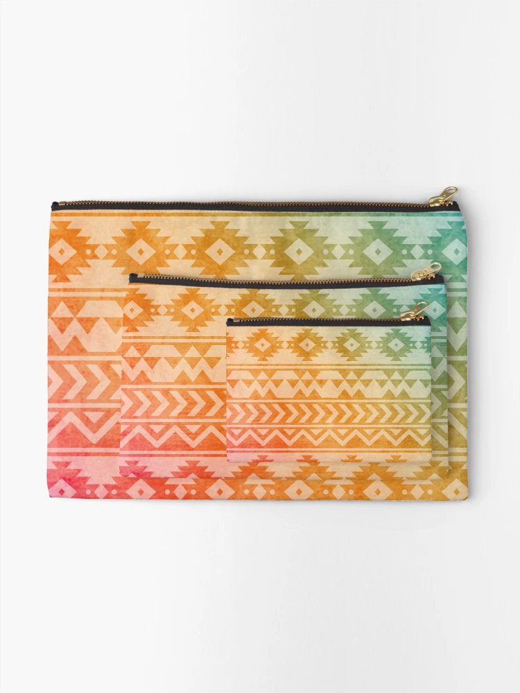 Thumbnail 2 of 4, Zipper Pouch, Aztec Pattern 02 designed and sold by AlokeDesigns.