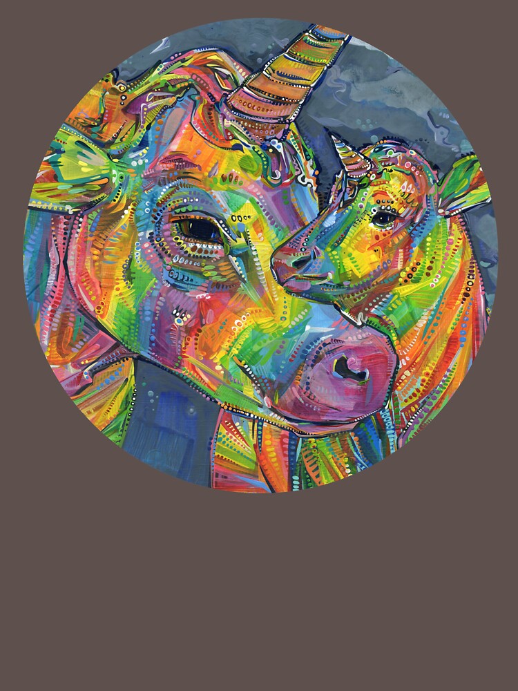 Rainbow Unicow Mom and Baby Painting - 2020 by gwennpaints