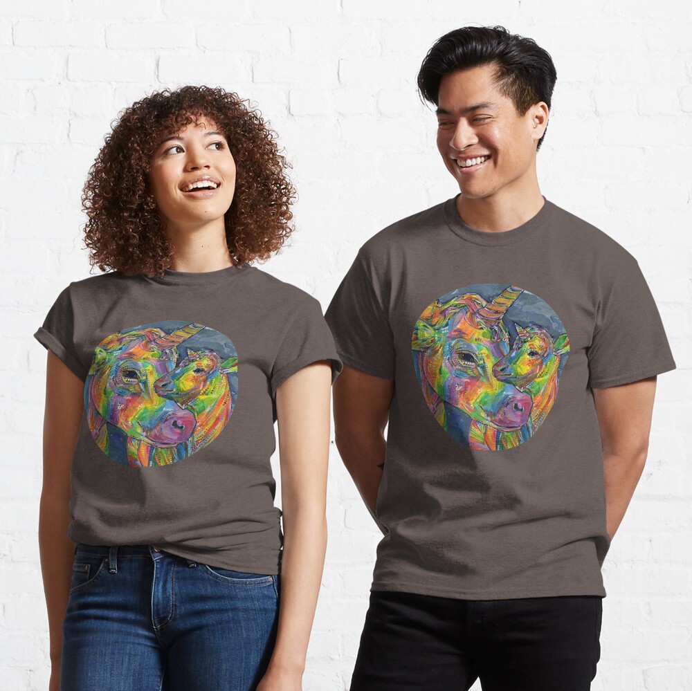 Rainbow Unicow Mom and Baby Painting - 2020 Classic T-Shirt