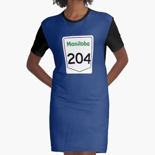 Manitoba Provincial Highway 204 (Area Code 204) Graphic T-Shirt Dress
