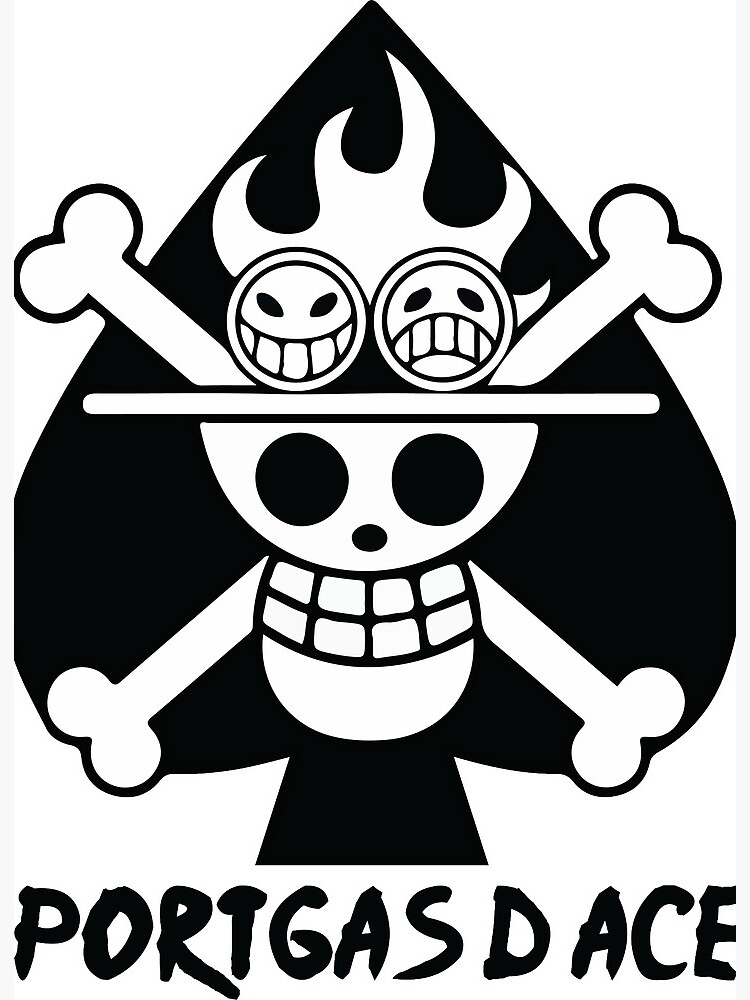 Fire Fist Ace Portgas D Ace Jolly Roger Portgas Wb P W Art Board Print By Raxivex15 Redbubble