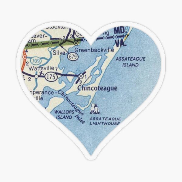 Item preview, Chincoteague VA Vintage Map designed and sold by Southwestsky.