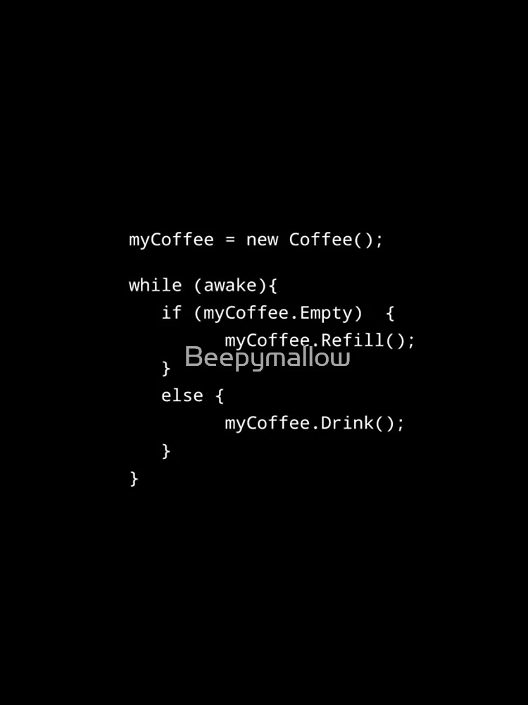 Aperçu 4 sur 4. Coque iPhone avec l'œuvre Programmeur Coffee Java Code créée et vendue par Beepymallow.