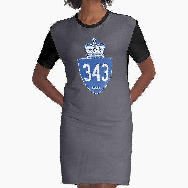 Ontario Provincial Highway 343 (Area Code 343) Graphic T-Shirt Dress