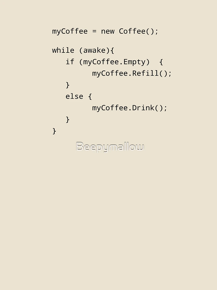 Thumbnail 4 von 4, Locker geschnittenes T-Shirt, Programmierer Kaffee Java Code designt und verkauft von Beepymallow.