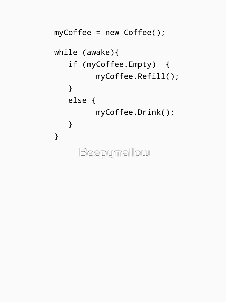 Thumbnail 7 of 7, Classic T-Shirt, Programmer Coffee Java Code designed and sold by Beepymallow.