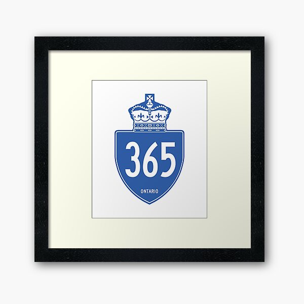 Ontario Provincial Highway 365 (Area Code 365) Framed Art Print