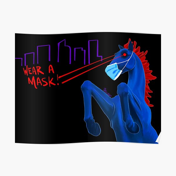 Blucifer Says Wear A Mask! Poster