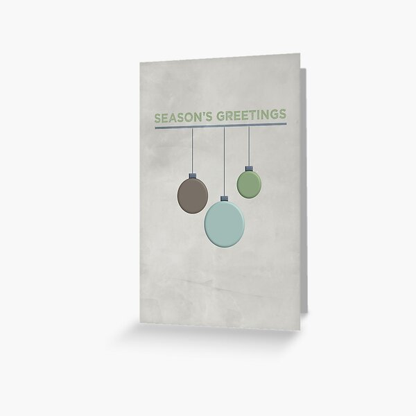 Green Baubles - Seasons Greetings - Merry Christmas - Cards and Gifts Greeting Card