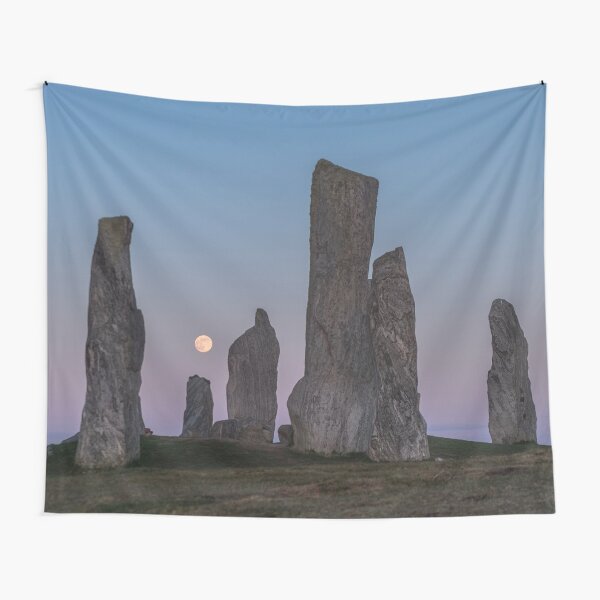 Callanish and full moon rising Tapestry