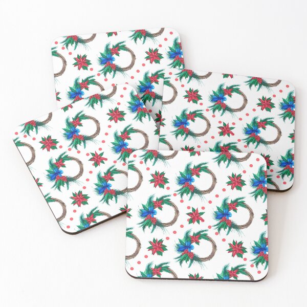 Item preview, Christmas watercolor wreath pattern designed and sold by Dustick.