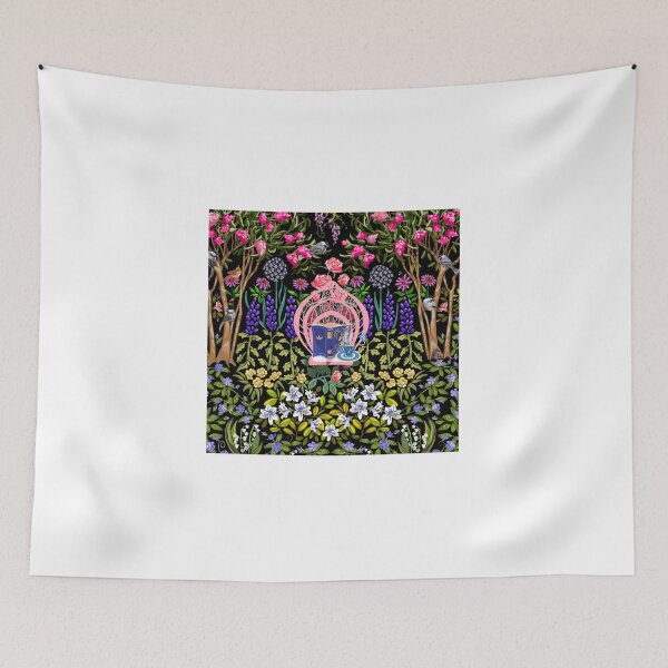 Item preview, Cozy Reading Garden | Pink on Black designed and sold by L Diane Johnson.