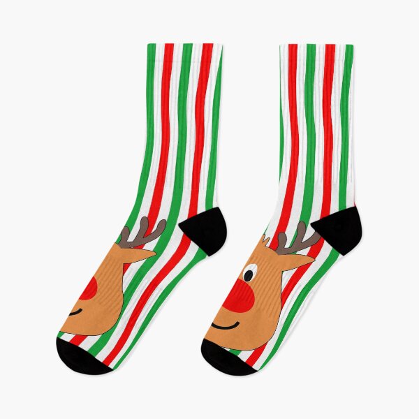 Item preview, Reindeer with Red and Green Stripes designed and sold by SOCKSbySBD.