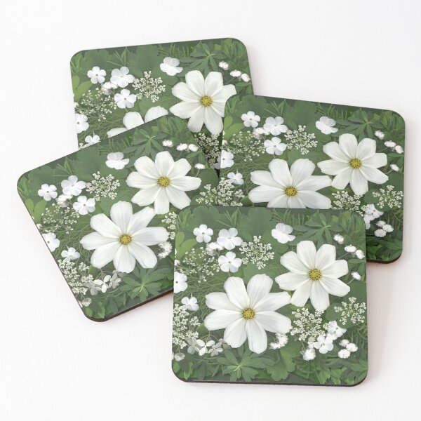 Item preview, Horizontal White Cosmos Bouquet designed and sold by Lisa  Davis.