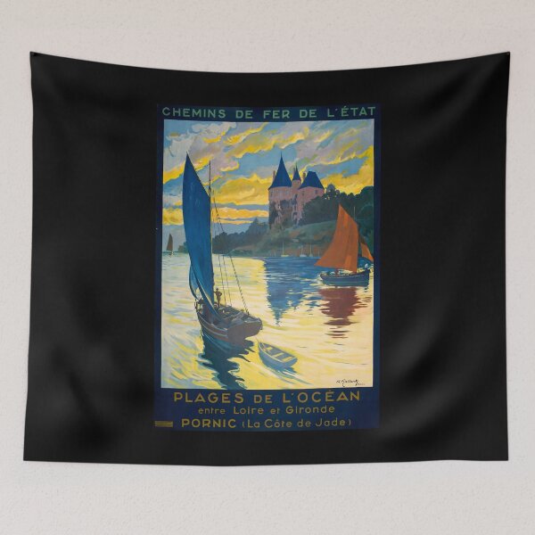 Item preview, retro Plages de l Ocean designed and sold by CorasPosters.