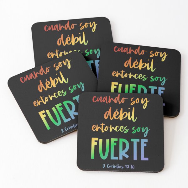 Item preview, Bíblico Cristiano: Cuando soy débil, entonces soy fuerte  (texto arcoiris, español) designed and sold by Ofeefee.
